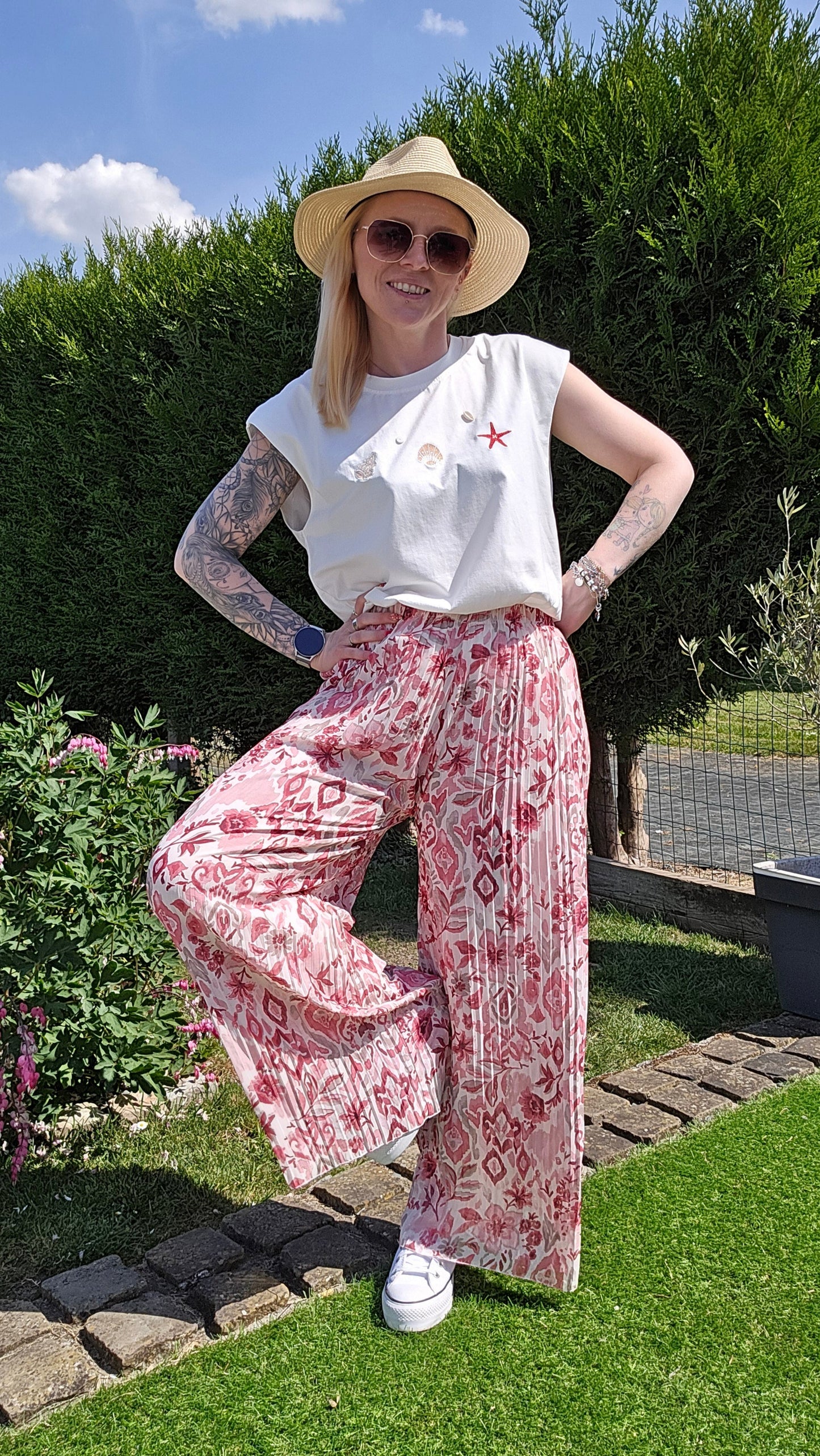 Pantalon plissé Jules vieux rose