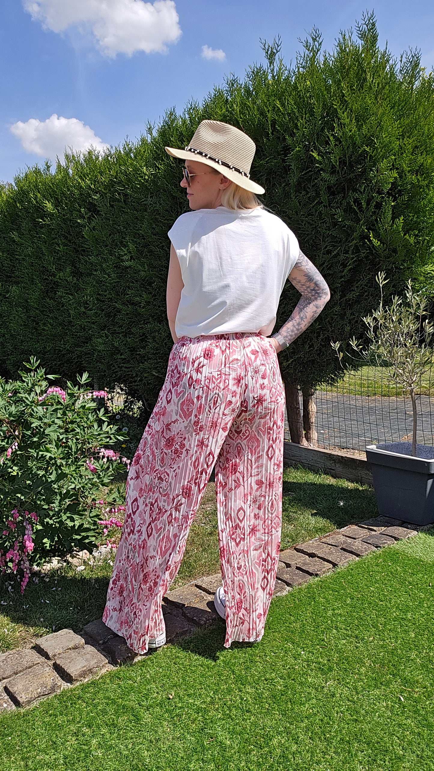 Pantalon plissé Jules vieux rose