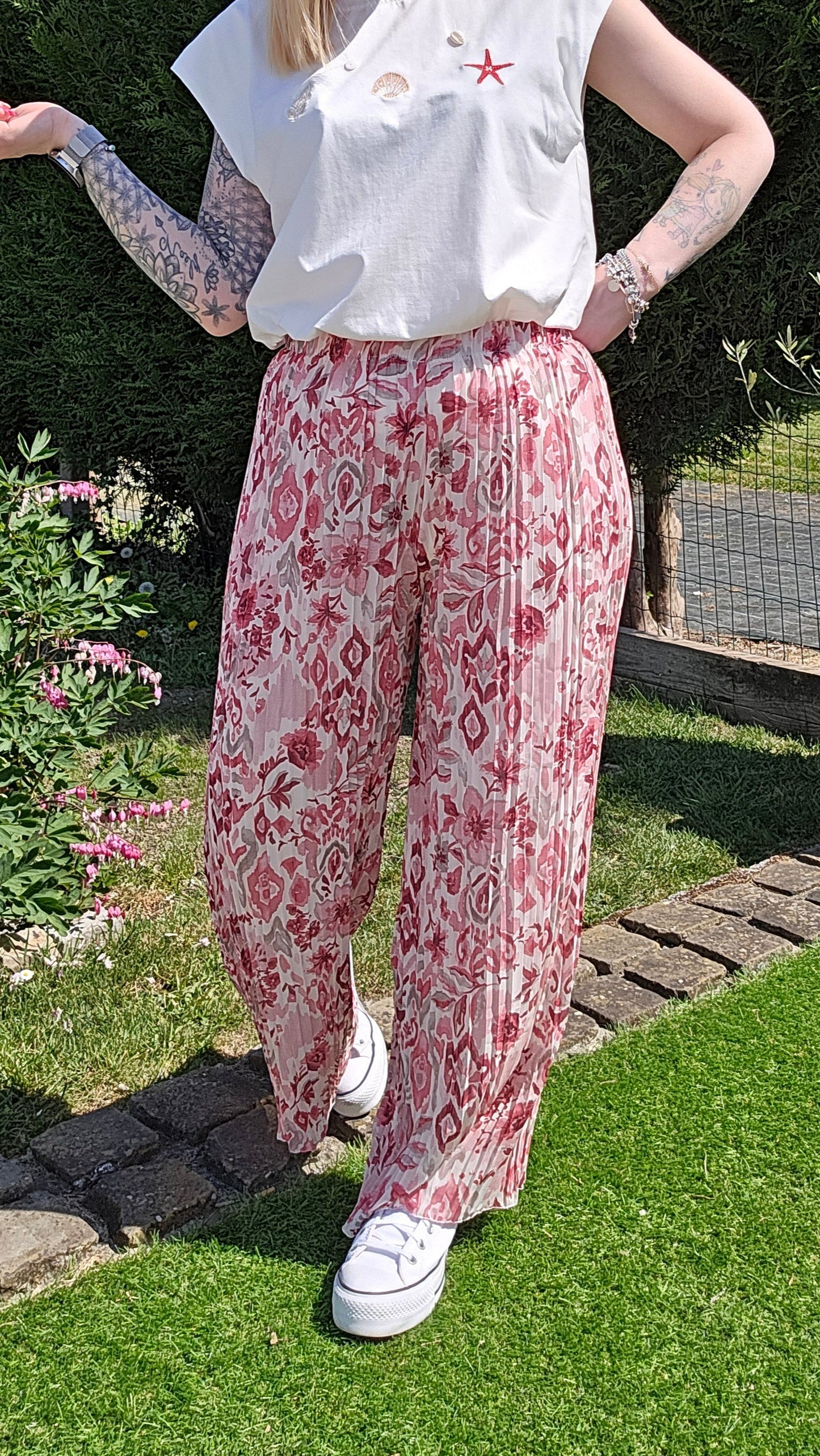 Pantalon plissé Jules vieux rose