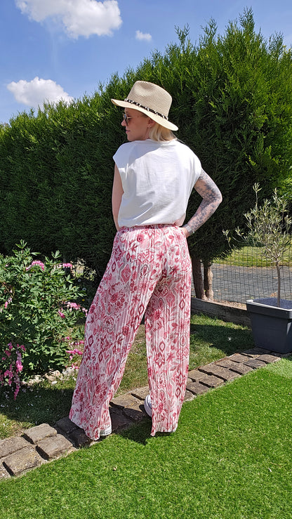 Pantalon plissé Jules vieux rose